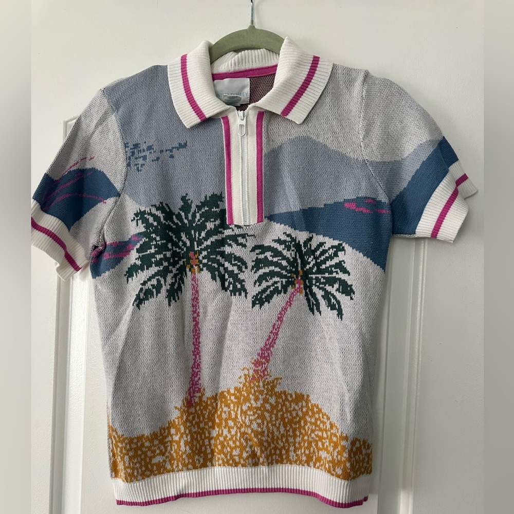 Cynthia Rowley Knit Polo with Zipper
